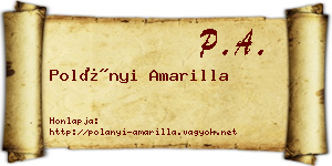 Polányi Amarilla névjegykártya
